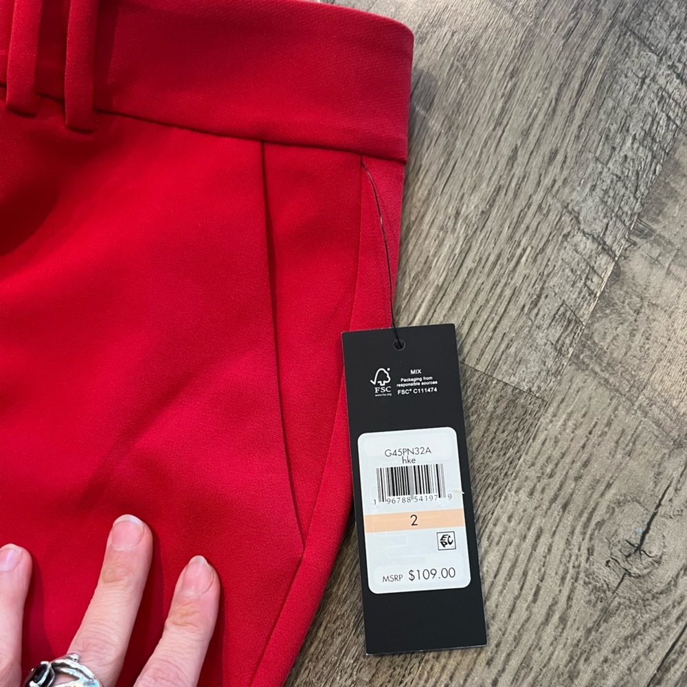 Karl Lagerfeld new Red Wide Leg Dress Pants - Picture 5 of 8